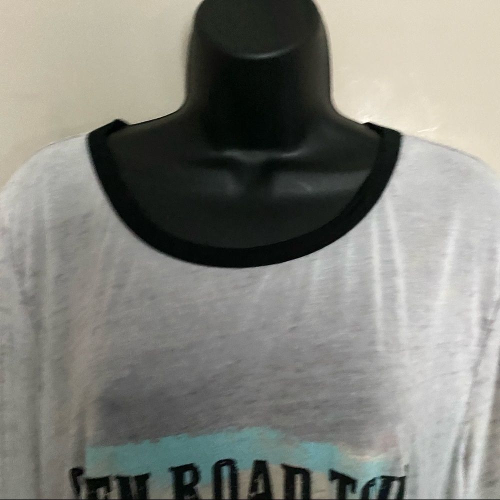 LORENA Rose Open Road Trip Comfy Gray Shirt Oversized - Picture 6 of 8
